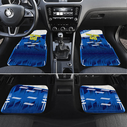 Personalized Curacao Football Car Mats Marlin Mascot Blue National Flag Accents