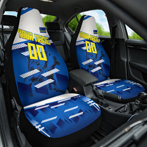 Personalized Curacao Football Car Seat Cover Marlin Mascot Blue National Flag Accents