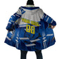 Personalized Curacao Football Cloak Marlin Mascot Blue National Flag Accents
