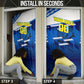 Personalized Curacao Football Door Cover Marlin Mascot Blue National Flag Accents