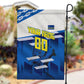 Personalized Curacao Football Garden Flag Marlin Mascot Blue National Flag Accents