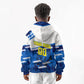 Personalized Curacao Football Kid Hoodie Marlin Mascot Blue National Flag Accents