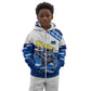 Personalized Curacao Football Kid Hoodie Marlin Mascot Blue National Flag Accents