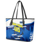 Personalized Curacao Football Leather Tote Bag Marlin Mascot Blue National Flag Accents