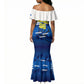 Personalized Curacao Football Mermaid Dress Marlin Mascot Blue National Flag Accents
