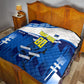 Personalized Curacao Football Quilt Marlin Mascot Blue National Flag Accents