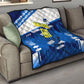 Personalized Curacao Football Quilt Marlin Mascot Blue National Flag Accents