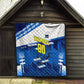 Personalized Curacao Football Quilt Marlin Mascot Blue National Flag Accents