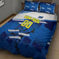 Personalized Curacao Football Quilt Bed Set Marlin Mascot Blue National Flag Accents