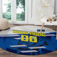 Personalized Curacao Football Round Carpet Marlin Mascot Blue National Flag Accents