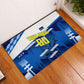 Personalized Curacao Football Rubber Doormat Marlin Mascot Blue National Flag Accents