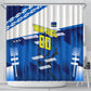 Personalized Curacao Football Shower Curtain Marlin Mascot Blue National Flag Accents