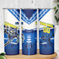 Personalized Curacao Football Skinny Tumbler Marlin Mascot Blue National Flag Accents