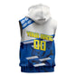 Personalized Curacao Football Sleeveless Hoodie Marlin Mascot Blue National Flag Accents