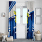 Personalized Curacao Football Window Curtain Marlin Mascot Blue National Flag Accents