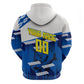 Personalized Curacao Football Zip Hoodie Marlin Mascot Blue National Flag Accents