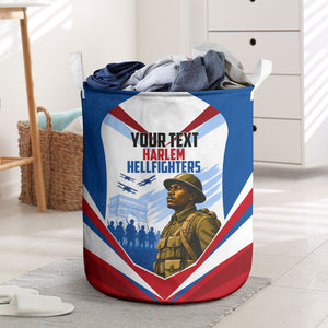 Personalized Harlem Hellfighters Laundry Basket Vintage WWI Military History Patriotic Art