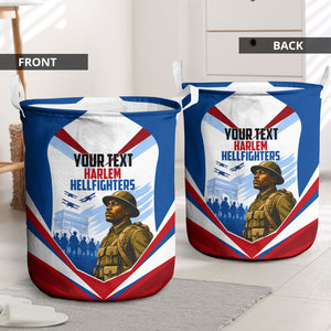 Personalized Harlem Hellfighters Laundry Basket Vintage WWI Military History Patriotic Art