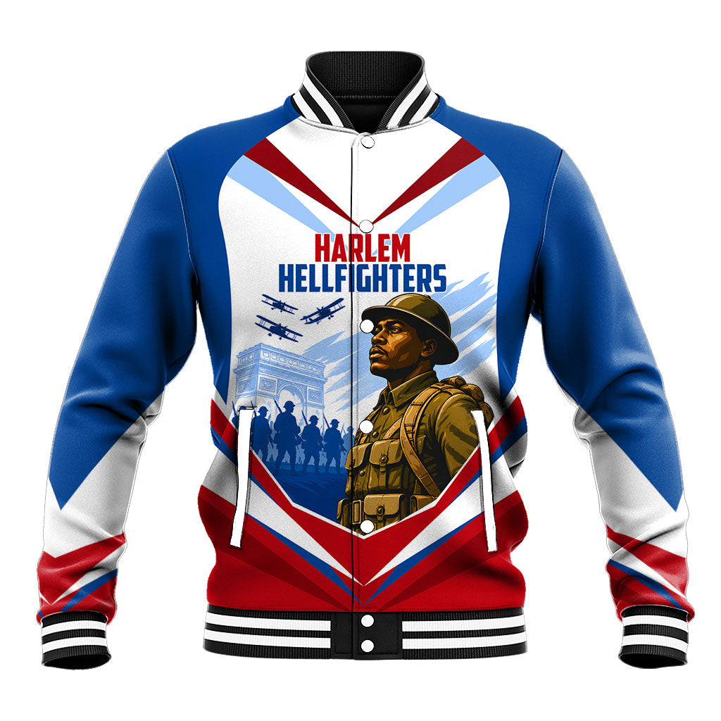 Personalized Harlem Hellfighters Baseball Jacket Vintage WWI Military History Patriotic Art