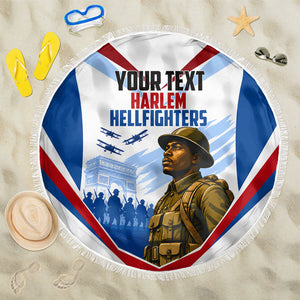 Personalized Harlem Hellfighters Beach Blanket Vintage WWI Military History Patriotic Art