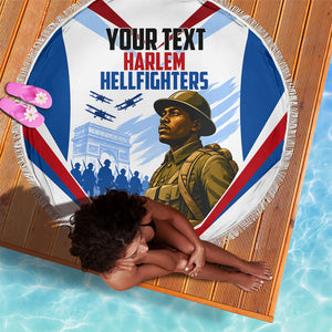 Personalized Harlem Hellfighters Beach Blanket Vintage WWI Military History Patriotic Art