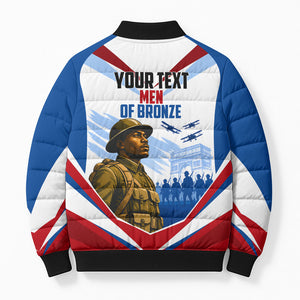 Personalized Harlem Hellfighters Bomber Puffer Jacket Vintage WWI Military History Patriotic Art