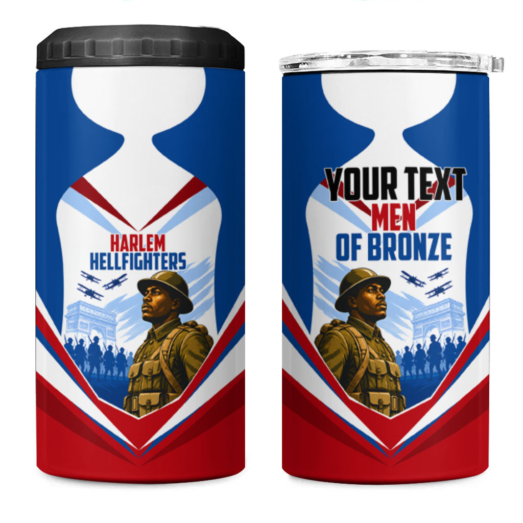 Personalized Harlem Hellfighters 4 in 1 Can Cooler Tumbler Vintage WWI Military History Patriotic Art