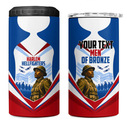 Personalized Harlem Hellfighters 4 in 1 Can Cooler Tumbler Vintage WWI Military History Patriotic Art