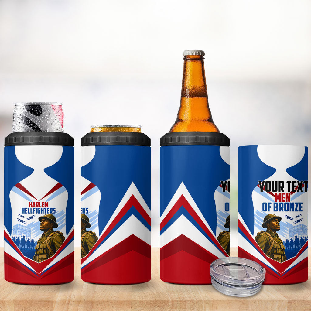 Personalized Harlem Hellfighters 4 in 1 Can Cooler Tumbler Vintage WWI Military History Patriotic Art