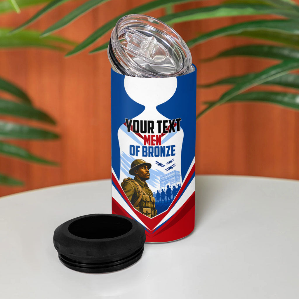 Personalized Harlem Hellfighters 4 in 1 Can Cooler Tumbler Vintage WWI Military History Patriotic Art