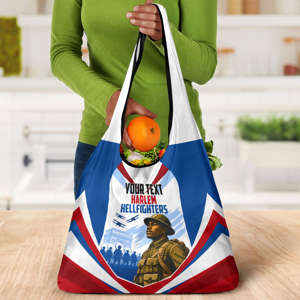 Personalized Harlem Hellfighters Grocery Bag Vintage WWI Military History Patriotic Art
