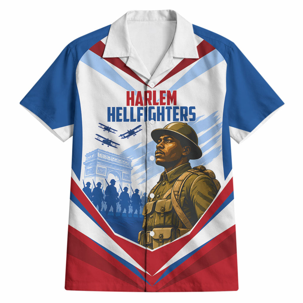 Personalized Harlem Hellfighters Hawaiian Shirt Vintage WWI Military History Patriotic Art