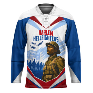 Personalized Harlem Hellfighters Hockey Jersey Vintage WWI Military History Patriotic Art