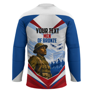 Personalized Harlem Hellfighters Hockey Jersey Vintage WWI Military History Patriotic Art