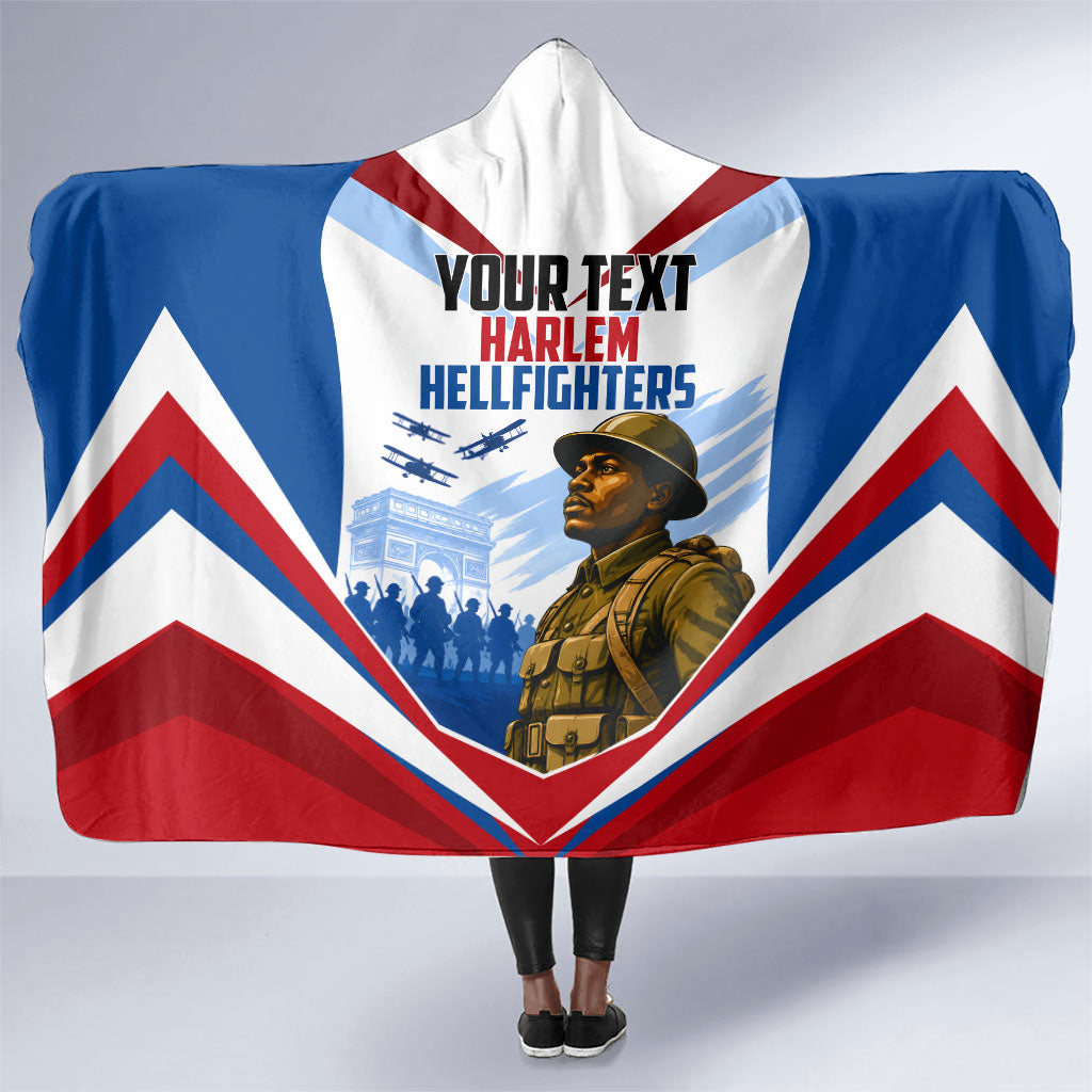 Personalized Harlem Hellfighters Hooded Blanket Vintage WWI Military History Patriotic Art