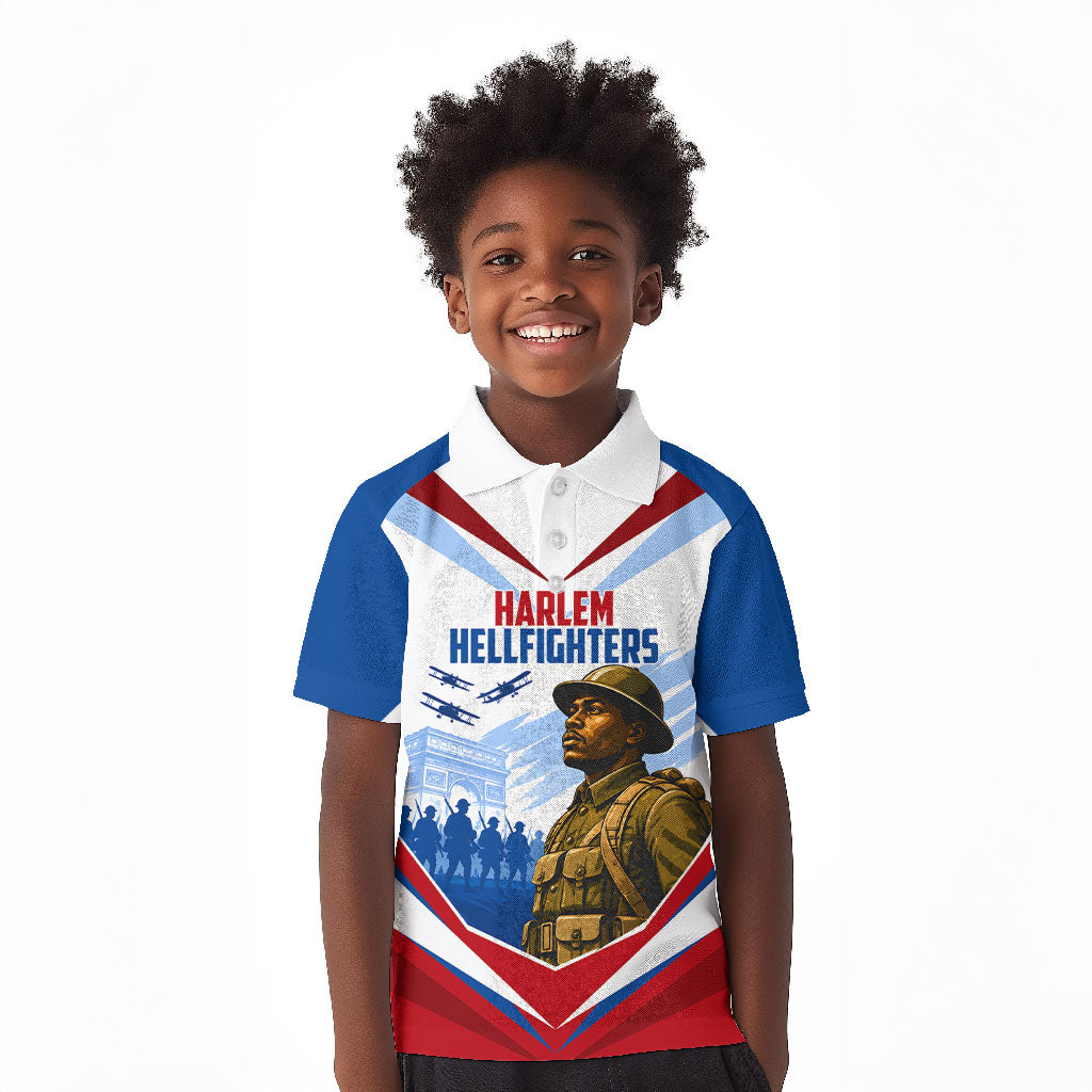 Personalized Harlem Hellfighters Kid Polo Shirt Vintage WWI Military History Patriotic Art
