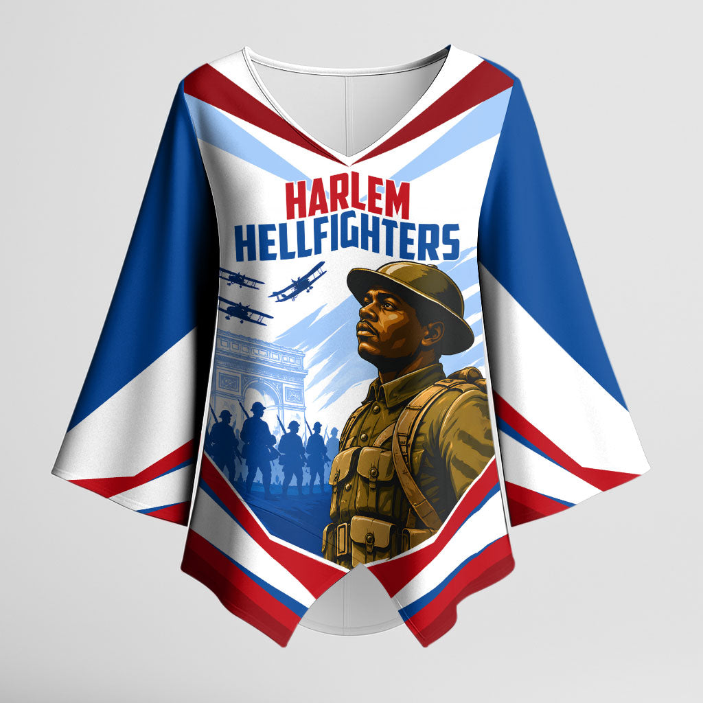 Personalized Harlem Hellfighters Kimono Sleeve Blouse Vintage WWI Military History Patriotic Art
