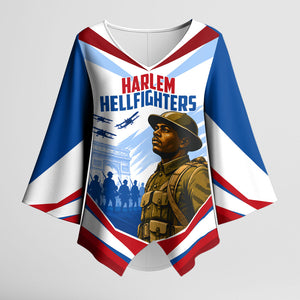 Personalized Harlem Hellfighters Kimono Sleeve Blouse Vintage WWI Military History Patriotic Art