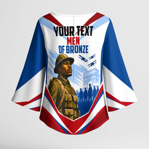 Personalized Harlem Hellfighters Kimono Sleeve Blouse Vintage WWI Military History Patriotic Art