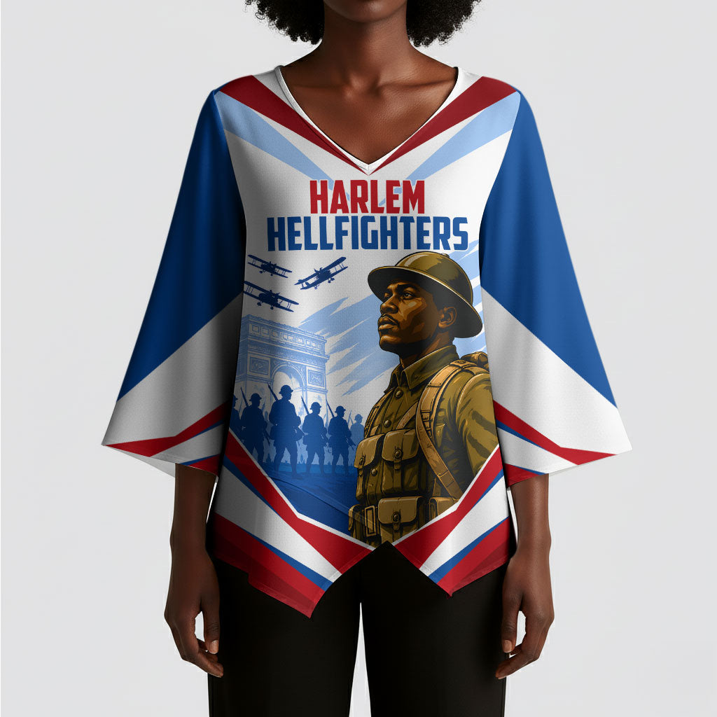 Personalized Harlem Hellfighters Kimono Sleeve Blouse Vintage WWI Military History Patriotic Art