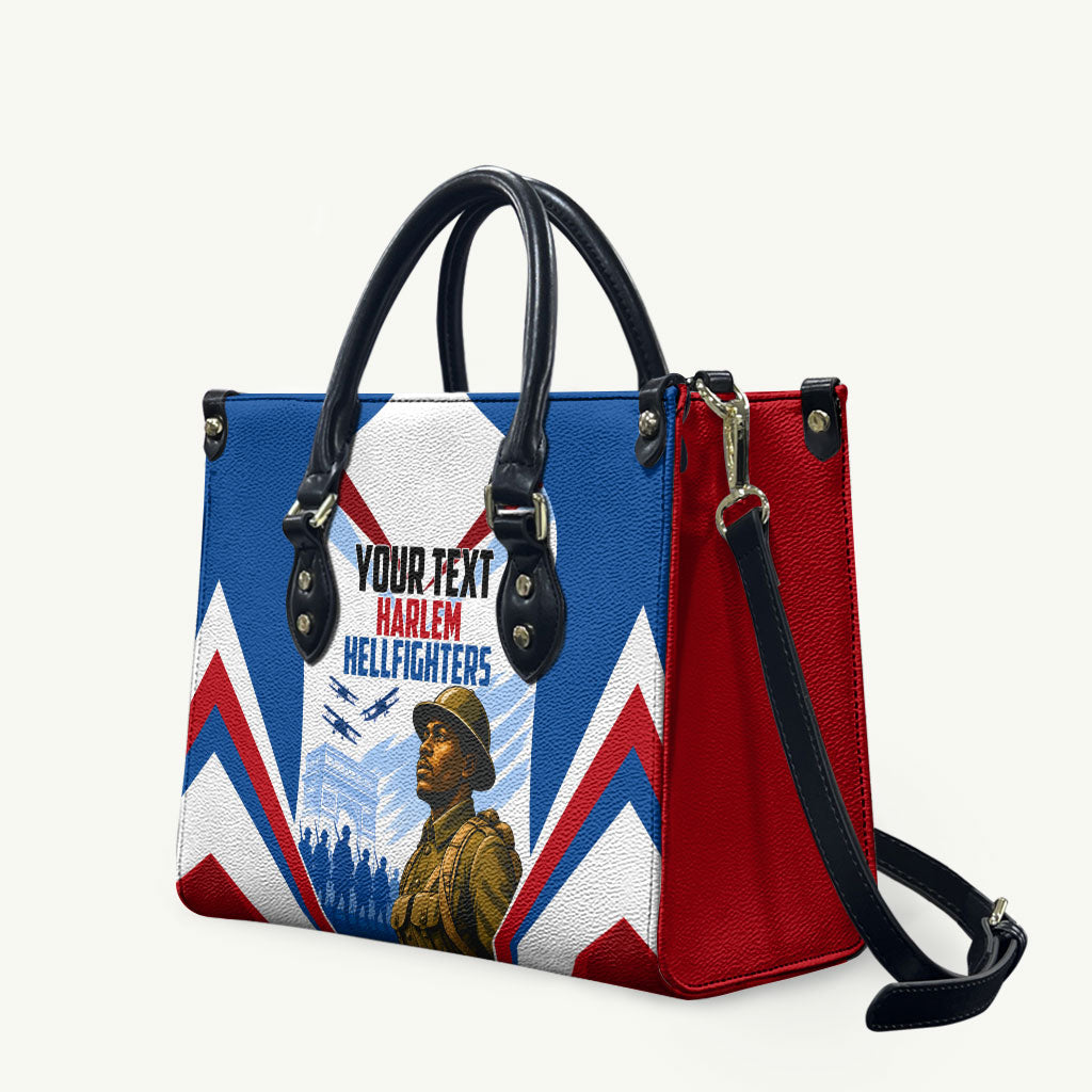 Personalized Harlem Hellfighters Leather Bag Vintage WWI Military History Patriotic Art