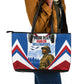 Personalized Harlem Hellfighters Leather Tote Bag Vintage WWI Military History Patriotic Art