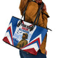 Personalized Harlem Hellfighters Leather Tote Bag Vintage WWI Military History Patriotic Art