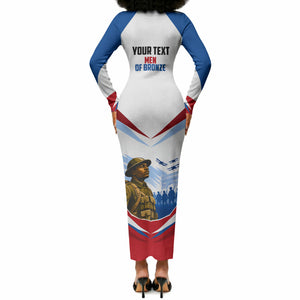 Personalized Harlem Hellfighters Long Sleeve Bodycon Dress Vintage WWI Military History Patriotic Art