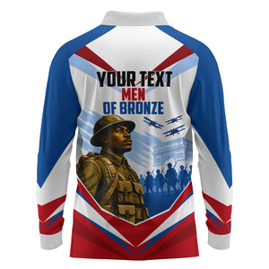 Personalized Harlem Hellfighters Long Sleeve Polo Shirt Vintage WWI Military History Patriotic Art