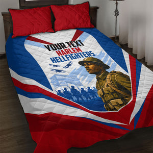 Personalized Harlem Hellfighters Quilt Bed Set Vintage WWI Military History Patriotic Art