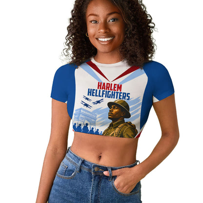 Personalized Harlem Hellfighters Raglan Cropped T shirt Vintage WWI Military History Patriotic Art