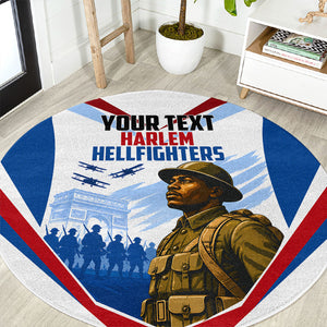 Personalized Harlem Hellfighters Round Carpet Vintage WWI Military History Patriotic Art