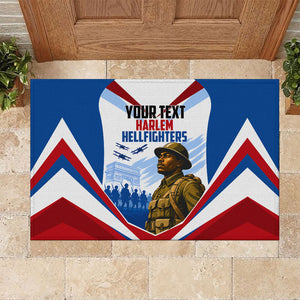 Personalized Harlem Hellfighters Rubber Doormat Vintage WWI Military History Patriotic Art