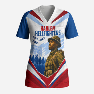 Personalized Harlem Hellfighters Scrub Top Vintage WWI Military History Patriotic Art